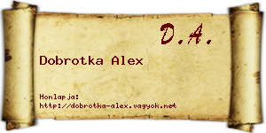 Dobrotka Alex névjegykártya